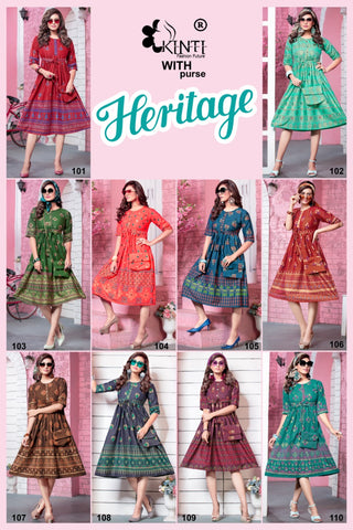 Kinti Presents Heritage Rayon Two Tone Fancy Designer Kurtis Collection