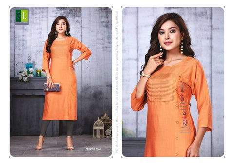 Hirwa Launched Rakhi Vol 3 Rayon Embroidery Work Fancy Designer Kurtis Collection