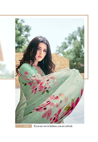 GLOSSY PRESENTS THE PETALS AND KNOTS PURE BEMBERG CHIFFON SUITS