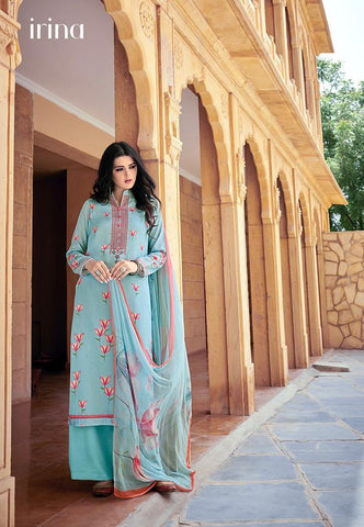 GLOSSY PRESENTS THE PETALS AND KNOTS PURE BEMBERG CHIFFON SUITS