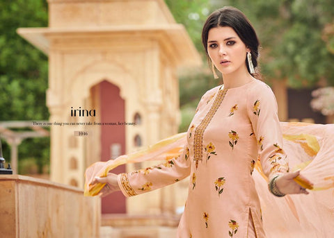 GLOSSY PRESENTS THE PETALS AND KNOTS PURE BEMBERG CHIFFON SUITS