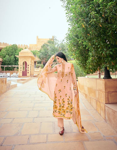 GLOSSY PRESENTS THE PETALS AND KNOTS PURE BEMBERG CHIFFON SUITS