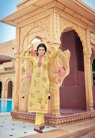 GLOSSY PRESENTS THE PETALS AND KNOTS PURE BEMBERG CHIFFON SUITS