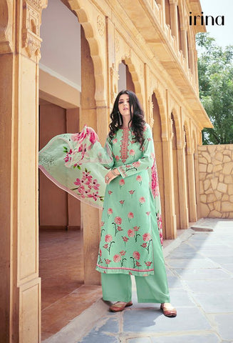 GLOSSY PRESENTS THE PETALS AND KNOTS PURE BEMBERG CHIFFON SUITS