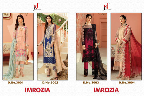 Imorzia Present Georgette Fabric Pakistani Designer Embroidery Work Salwar Kameez