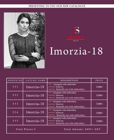 Deepsy Suits Imoriza Vol 18 Embroidered Georgette Pakistani Collection