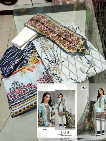 Al Zara Present Iris Heavy Embroidery Party Wear Salwar Suits Collection