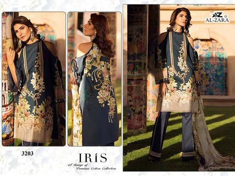Al Zara Present Iris Heavy Embroidery Party Wear Salwar Suits Collection