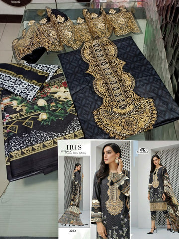 Al Zara Present Iris Heavy Embroidery Party Wear Salwar Suits Collection