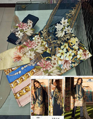 Al Zara Present Iris Heavy Embroidery Party Wear Salwar Suits Collection