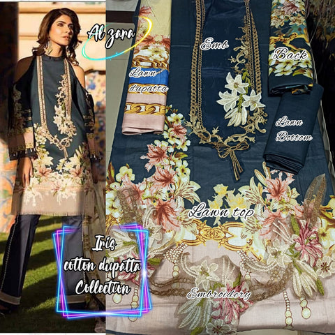 Al Zara Present Iris Heavy Embroidery Party Wear Salwar Suits Collection