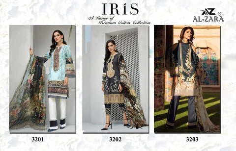 Al Zara Present Iris Heavy Embroidery Party Wear Salwar Suits Collection