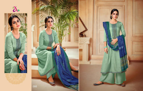 Angroop Plus Iznik Jam Silk Cotton Embroidery Work Salwar Kameez