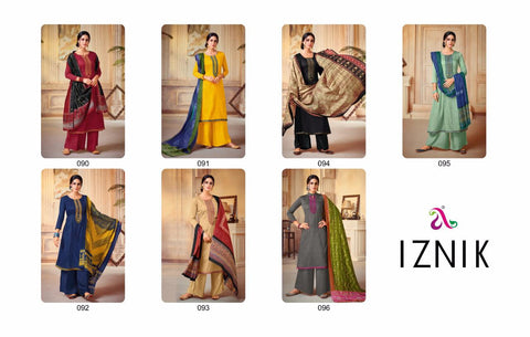 Angroop Plus Iznik Jam Silk Cotton Embroidery Work Salwar Kameez