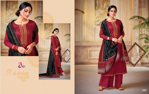 Angroop Plus Iznik Jam Silk Cotton Embroidery Work Salwar Kameez