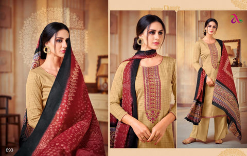 Angroop Plus Iznik Jam Silk Cotton Embroidery Work Salwar Kameez