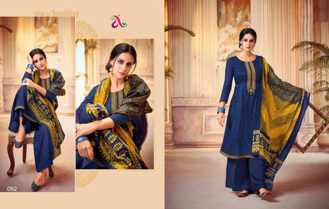 Angroop Plus Iznik Jam Silk Cotton Embroidery Work Salwar Kameez