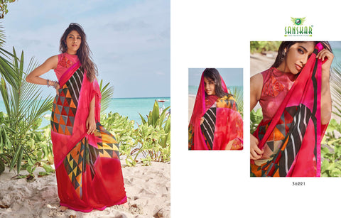Sanskar Fashion Presents Instagram Vol 2 Chiffon Heavy Blouse Designer Sarees