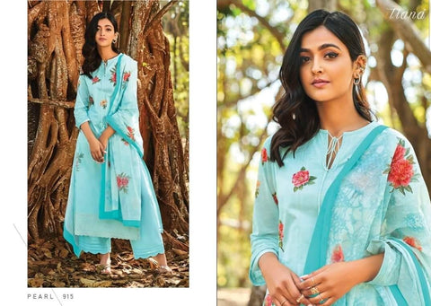 Itrana Pearl Pure Cotton Digital Embroiderey Printed Collection Suit
