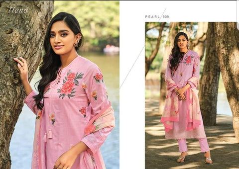 Itrana Pearl Pure Cotton Digital Embroiderey Printed Collection Suit