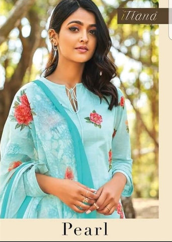 Itrana Pearl Pure Cotton Digital Embroiderey Printed Collection Suit