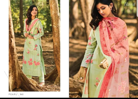 Itrana Pearl Pure Cotton Digital Embroiderey Printed Collection Suit