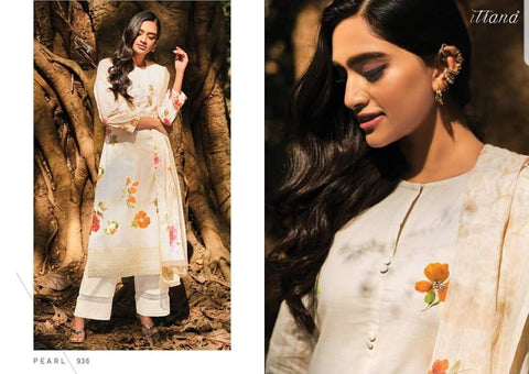 Itrana Pearl Pure Cotton Digital Embroiderey Printed Collection Suit