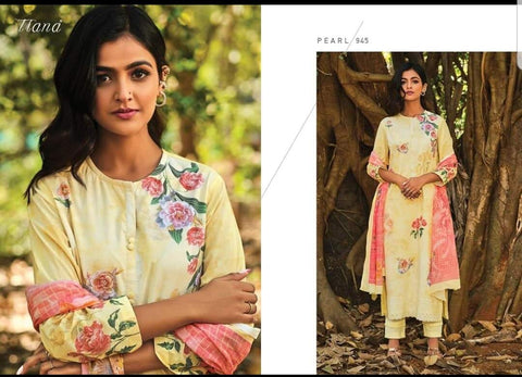 Itrana Pearl Pure Cotton Digital Embroiderey Printed Collection Suit