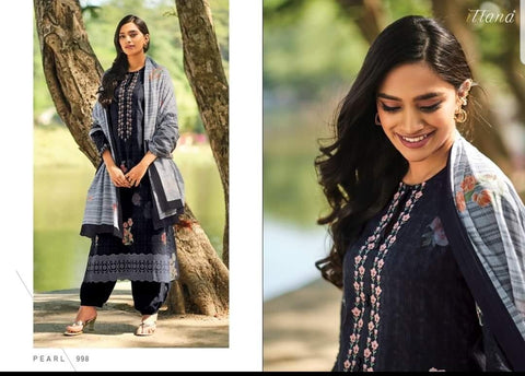 Itrana Pearl Pure Cotton Digital Embroiderey Printed Collection Suit