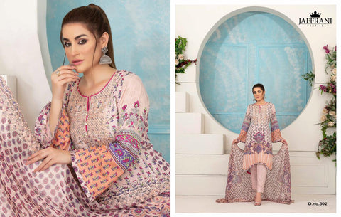 Jaffrani Textile Luxury Lawn Collection Fancy Wear Pakistani Suit