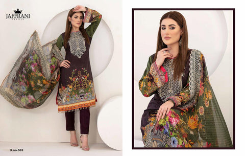 Jaffrani Textile Luxury Lawn Collection Fancy Wear Pakistani Suit
