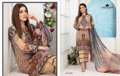Jaffrani Textile Luxury Lawn Collection Fancy Wear Pakistani Suit