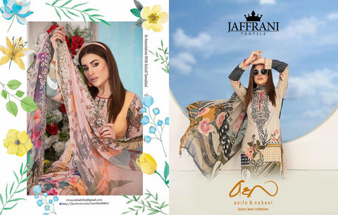 Jaffrani Textiles Luxury Pure Lawn Cotton Pakistani Salwar Suit