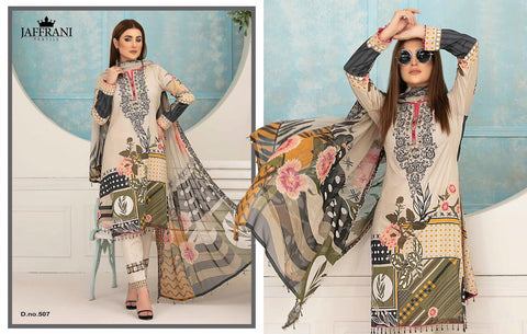 Jaffrani Textile Luxury Lawn Collection Fancy Wear Pakistani Suit