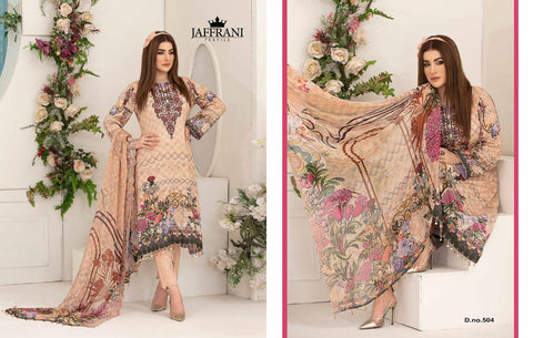 Jaffrani Textile Luxury Lawn Collection Fancy Wear Pakistani Suit