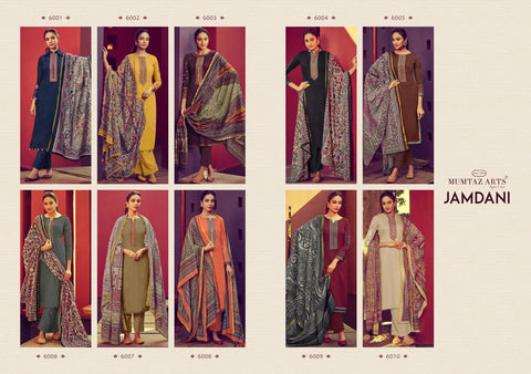 MUMTAZ ARTS PRESENTS JAMDANI EMBROIDERED KARACHI SUITS COLLECTION