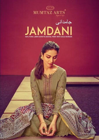 MUMTAZ ARTS PRESENTS JAMDANI EMBROIDERED KARACHI SUITS COLLECTION