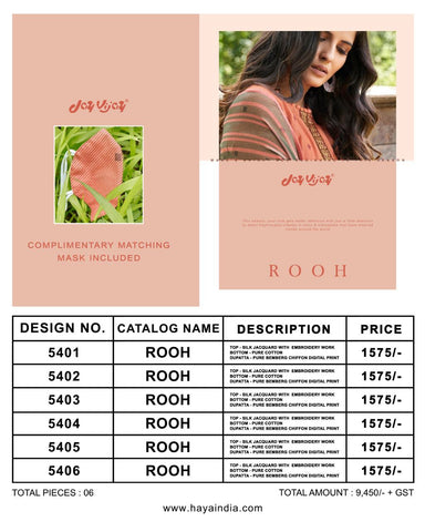 Jay Vijay Launched Rooh Silk Jacquard Embroidery Work Fancy Designer Salwar Suits