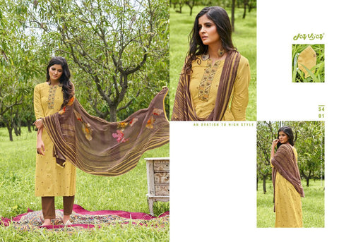 Jay Vijay Launched Rooh Silk Jacquard Embroidery Work Fancy Designer Salwar Suits