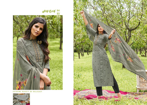 Jay Vijay Launched Rooh Silk Jacquard Embroidery Work Fancy Designer Salwar Suits
