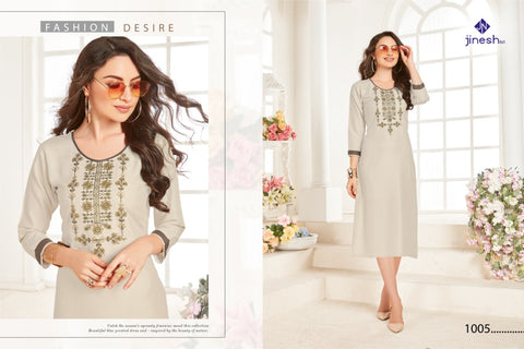 Jinesh Nx Present Aaliya Rayon Fabric Kurti Collection