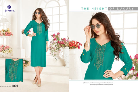 Jinesh Nx Present Aaliya Rayon Fabric Kurti Collection