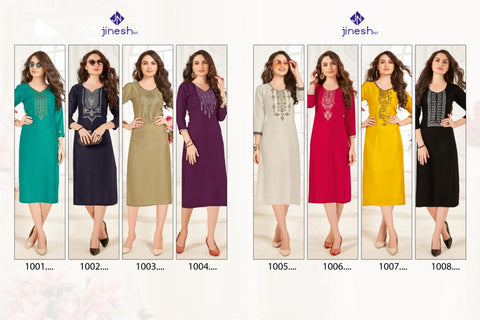 Jinesh Nx Present Aaliya Rayon Fabric Kurti Collection