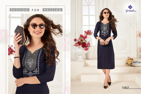 Jinesh Nx Present Aaliya Rayon Fabric Kurti Collection