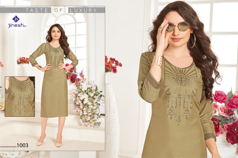Jinesh Nx Present Aaliya Rayon Fabric Kurti Collection