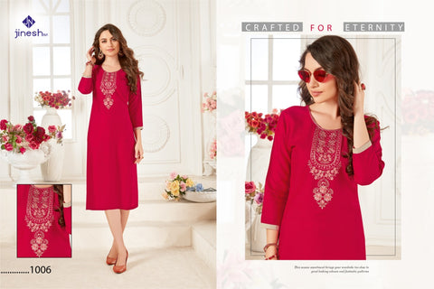Jinesh Nx Present Aaliya Rayon Fabric Kurti Collection