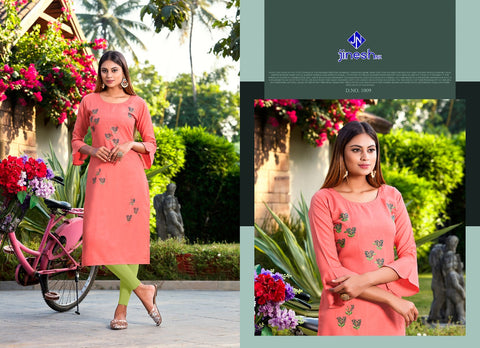 Jinesh Nx Launched Akira Vol 2 Ruby Slub Daily Wear Kurtis Collection