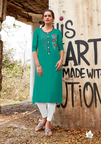 Jinesh Nx Candy Rayon Slub Designer Kurti Collection