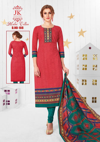 JK COTTON CLUB MALAI COTTON HEAVY LAWN COTTON DRESS MATERIAL