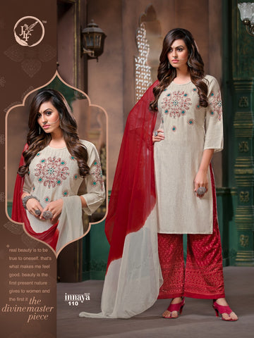 JLF Presents Innaya Rayon Fabric Fancy Designer Kurtis Collection With Plazzo